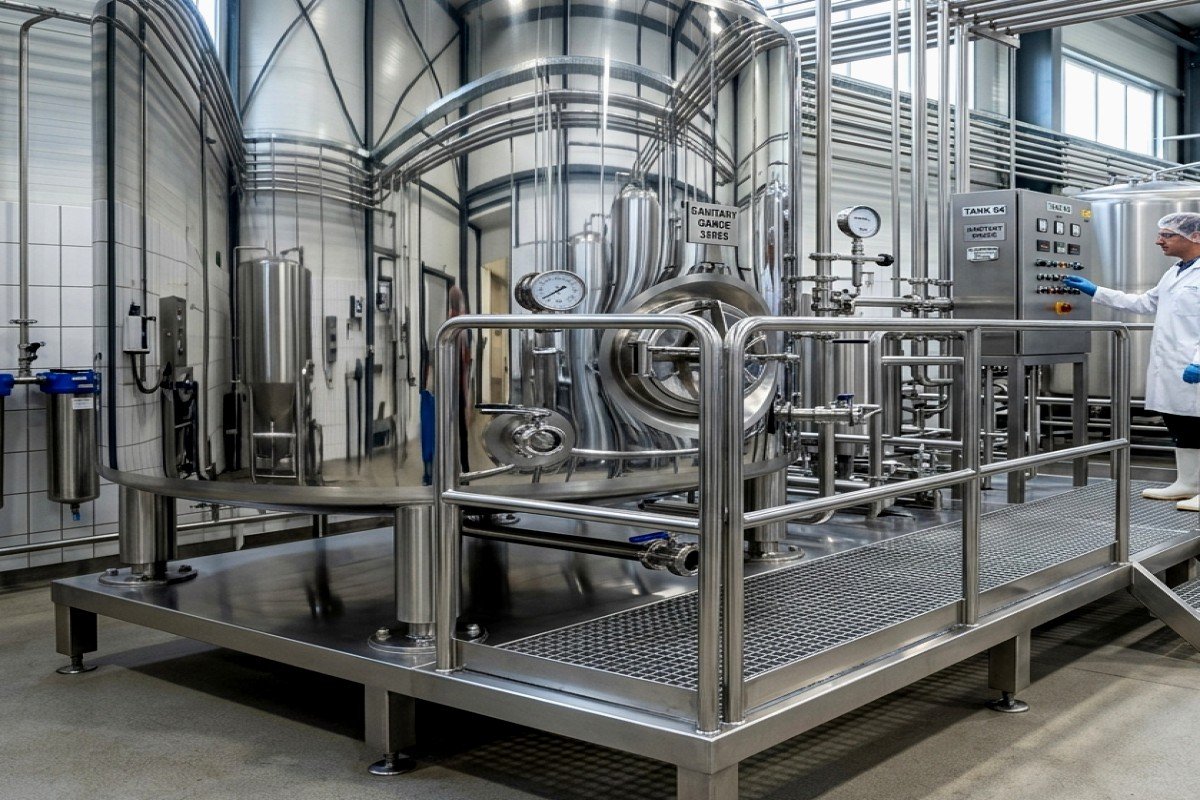 Sanitary Stainless Steel Tank Platform